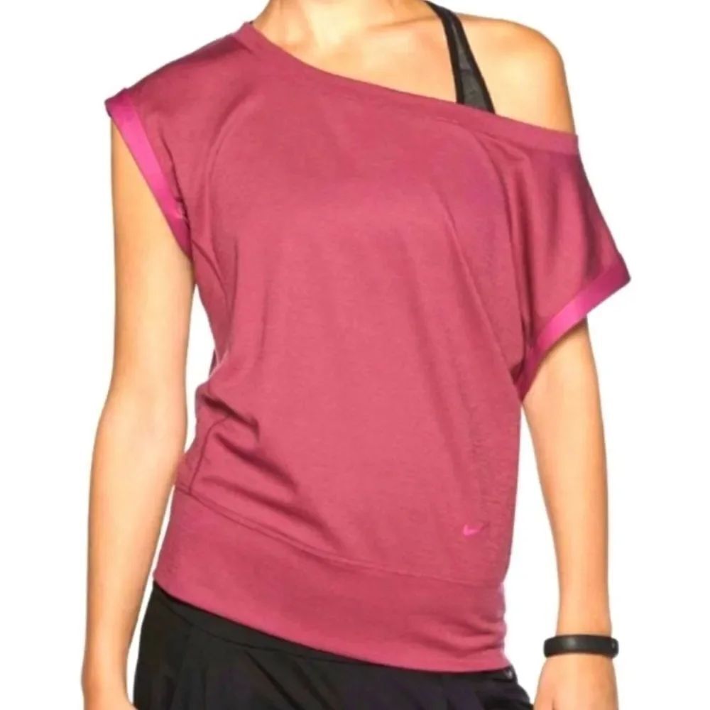 Nike Women's Crimson Dri-Fit Off-Shoulder Training Top